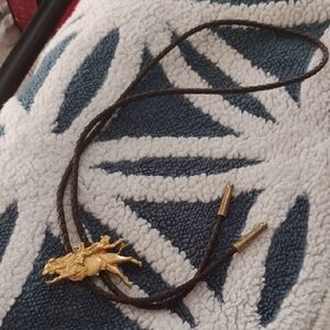 Gold and Brown Western Bolo Tie